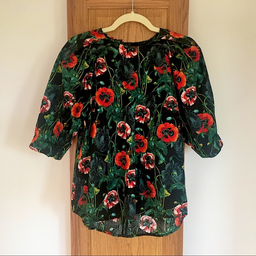 H&M Poppy Print Blouse